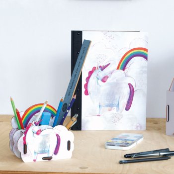 Stiftebox Einhorn und Klemmmappe Einhorn